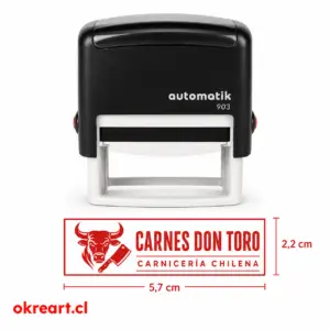 Sello automático Automatik 903 personalizado 57x22 mm con logo y datos profesionales