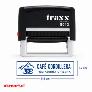 Sello automático Traxx Printer 9013 personalizado 58x22 mm para dirección y empresa