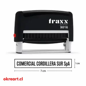 Sello Automático Traxx Printer 9016 personalizado 70x10 mm para texto horizontal